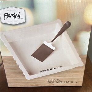 New In Box Ceramic Square Baker - Cream